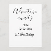 L'aventure attend joyeux 1er anniversaire nom date