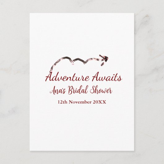 Carte Postale L'aventure attend la douche de mariée, ajoutez le  (Devant)