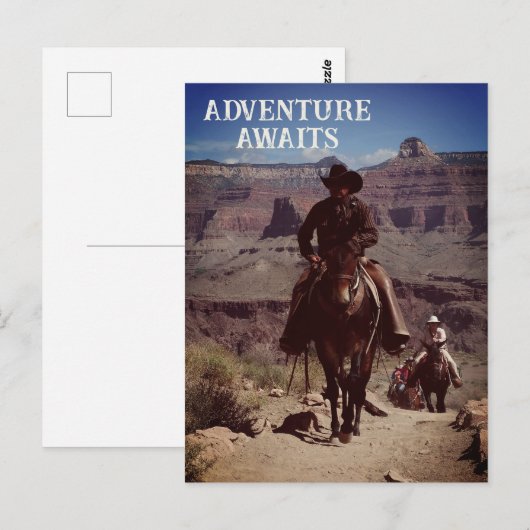 Carte Postale L'aventure Attend Thème Extérieur Occidental (Devant / Derrière)