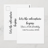 Carte Postale l'aventure commence 20e anniversaire ajouter nom d (Devant / Derrière)