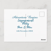 Carte Postale l'aventure commence nom de la fête de fiançailles (Dos)