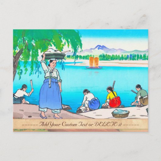 Carte Postale Laver à la banque - femmes faisant la lessive (Devant)