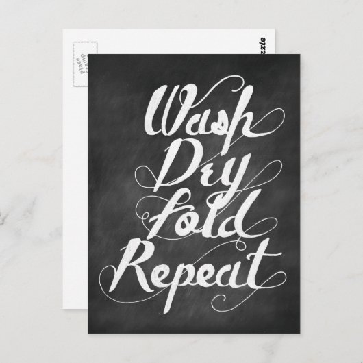 Carte Postale Laver Plier à sec Répéter (Devant / Derrière)