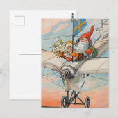 Carte Postale "L'avion de Noël" par Jenny Nystrom (Devant / Derrière)