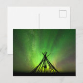 Carte Postale Lavvu de lumières du nord (Devant / Derrière)