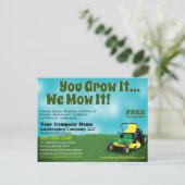 Carte Postale Lawncare Landscaping Grass Cutting Flyer Postcard (Debout devant)