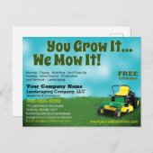 Carte Postale Lawncare Landscaping Grass Cutting Flyer Postcard (Devant / Derrière)