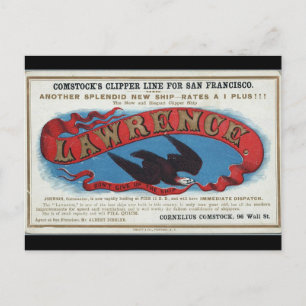 Carte Postale Lawrence Clipper voilier navire 1900