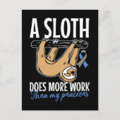 Carte Postale Lazy Sloth Funny Pancreas T1D Diabète (Devant)
