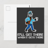 Carte Postale Lazy Sloth Funny Rural Mailman Transporteur de cou (Devant / Derrière)