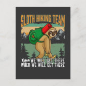 Carte Postale Lazy Sloth Randonnée Relax Mountains Camper Humour (Devant)