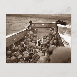Carte Postale LCI et soldats tête de pont d'Omaha Beach