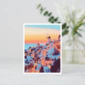 Carte Postale ldp SANTORINI - panorama - par nuit (Debout devant)