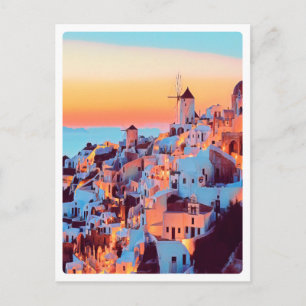 Carte Postale ldp SANTORINI - panorama - par nuit