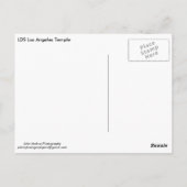Carte postale LDS Los Angeles Temple NW (Dos)