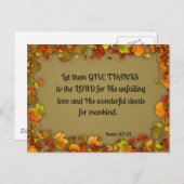 Carte Postale Le 107:31 de psaume les a laissés donner des (Devant / Derrière)