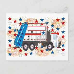 Carte Postale Le 4 juillet camion à ordures