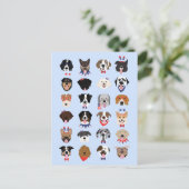 Carte Postale Le 4 Juillet Dog Visages (Debout devant)