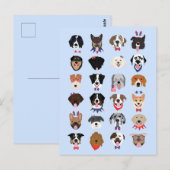 Carte Postale Le 4 Juillet Dog Visages (Devant / Derrière)
