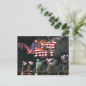 Carte Postale Le 4 juillet Feu d'artifice spectaculaire (Debout devant)