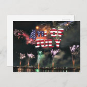 Carte Postale Le 4 juillet Feu d'artifice spectaculaire (Devant / Derrière)