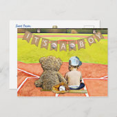 Carte Postale Le Baby shower du garçon à thème de baseball (Devant / Derrière)
