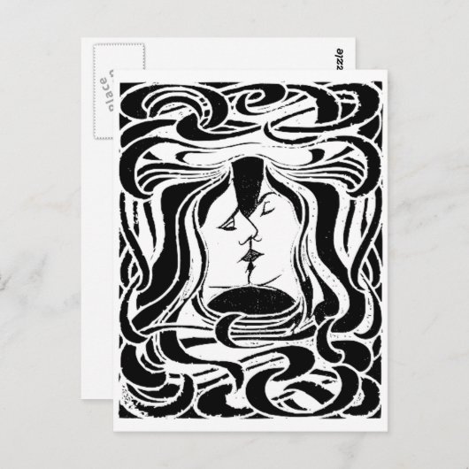 Carte Postale Le baiser (Devant / Derrière)