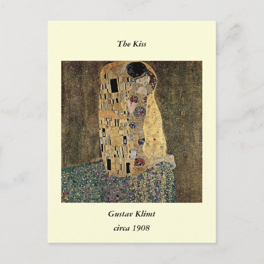 Carte Postale Le baiser de Gustav Klimt (vers 1908) (Devant)