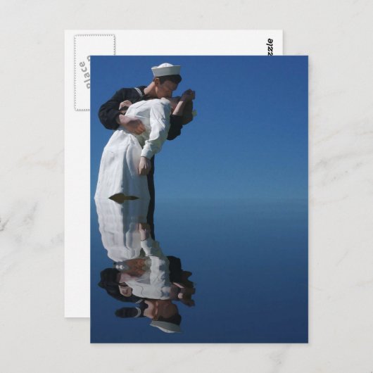 Carte Postale Le baiser de la Seconde Guerre mondiale (Devant / Derrière)