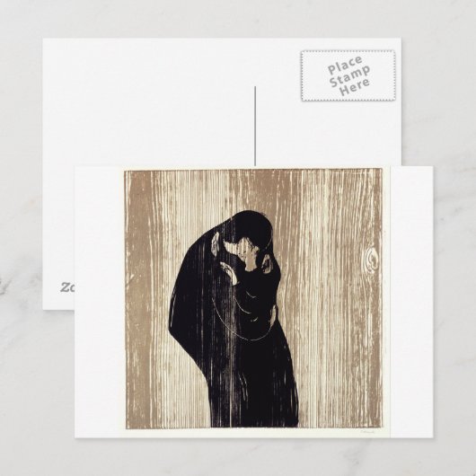 Carte Postale Le baiser d'Edvard Munch, (Devant / Derrière)