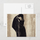 Carte Postale Le baiser d'Edvard Munch, (Devant / Derrière)