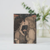 Carte Postale Le Baiser des Amants Forêt de Champignons Conte de (Debout devant)
