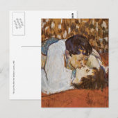 Carte Postale Le baiser - par Henri de Toulouse-Lautrec (Devant / Derrière)
