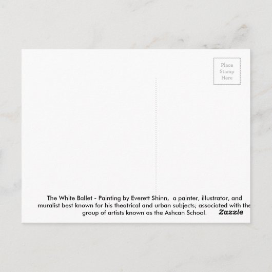 Carte Postale Le Ballet Blanc (Dos)
