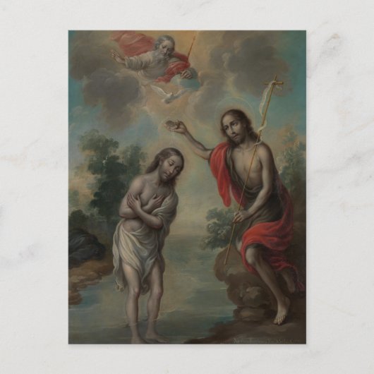Carte Postale Le baptême du Christ par Nicolás Enríquez (Devant)
