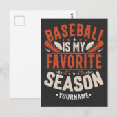 Carte Postale Le baseball est ma saison préférée (Devant / Derrière)