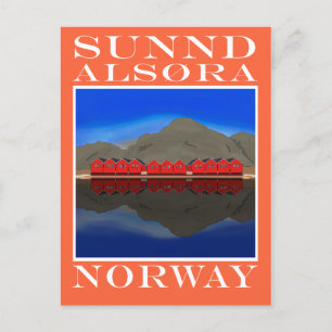 Carte Postale Le Bateau Rouge Maisons Sunndalsøra Norvège