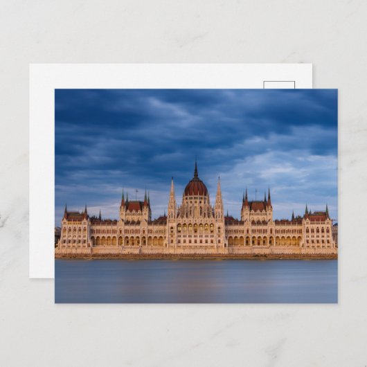 Carte Postale Le bâtiment du Parlement à Budapest, sur le Danube (Devant / Derrière)
