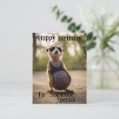 Carte Postale "Le bébé suricate Hoop Star" Anniversaire (Debout devant)