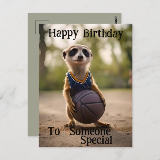 Carte Postale "Le bébé suricate Hoop Star" Anniversaire (Devant / Derrière)