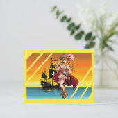 Carte Postale Le belle pirate. (Debout devant)