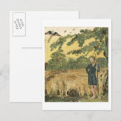 Carte Postale Le berger, de "Chansons d'innocence", 1789 (col. (Devant / Derrière)