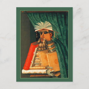 Carte Postale Le bibliothécaire par Giuseppe Acrimoldo
