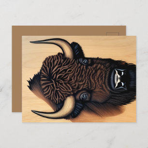 Carte Postale Le Bison Majestueux - Un Symbole De Pouvoir Et De
