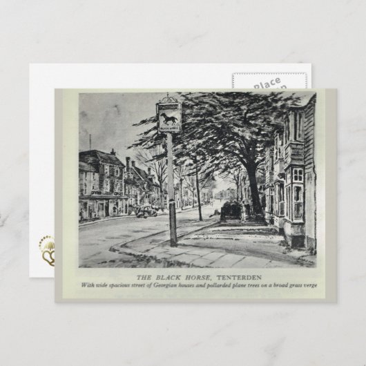 Carte Postale Le Black Horse Inn, Tenterden (Devant / Derrière)