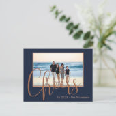 Carte Postale Le bleu et l'or moderne applaudissent à la photo d (Debout devant)