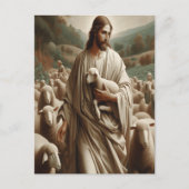 Carte Postale Le Bon Berger Tenant Un Agneau (Devant)