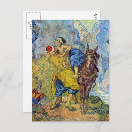 Carte Postale Le bon samaritain par Vincent Willem van Gogh (Devant / Derrière)