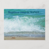 Carte Postale Le bonheur arrive en mer des vagues (Devant)