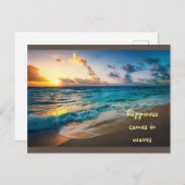 Carte Postale Le bonheur arrive par vagues (Devant / Derrière)